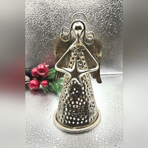 "5/$25" Silver Metal Angel Tealight Candleholder Holiday Christmas Decor